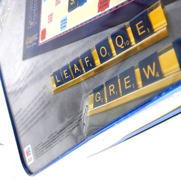 Milton Bradley Scrabble Crossword Game Collector's Edition Blue & Gold Metal Tin - Picture 15 of 16